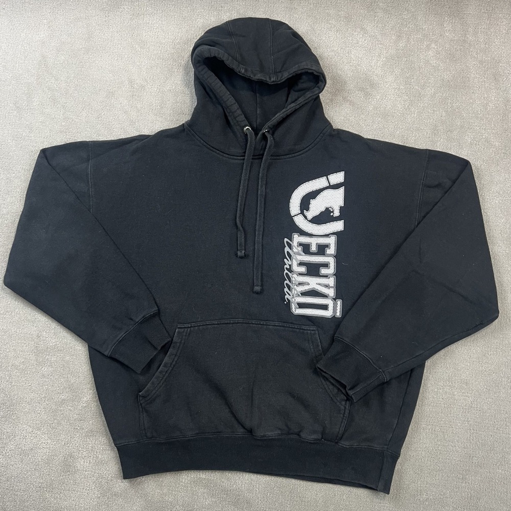 Ecko Unltd Hoodie Size XL Mens Black Graphic Logo Pullover Sweatshirt Streetwear